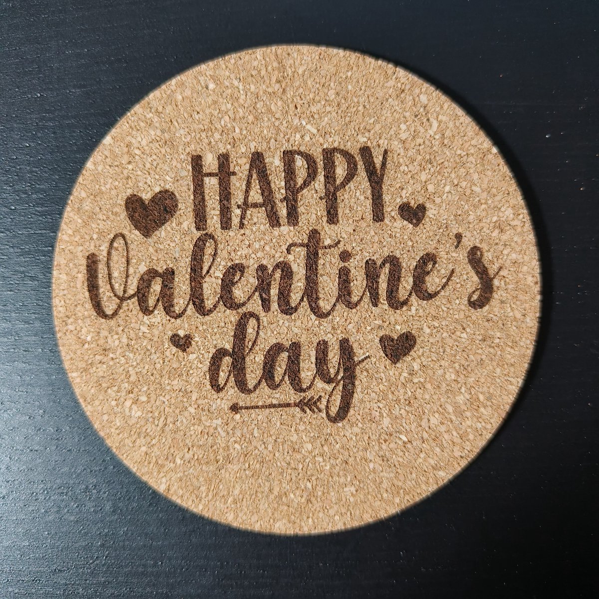 Happy Valentines Day Valentijnsdag set van 6 kurk onderzetters