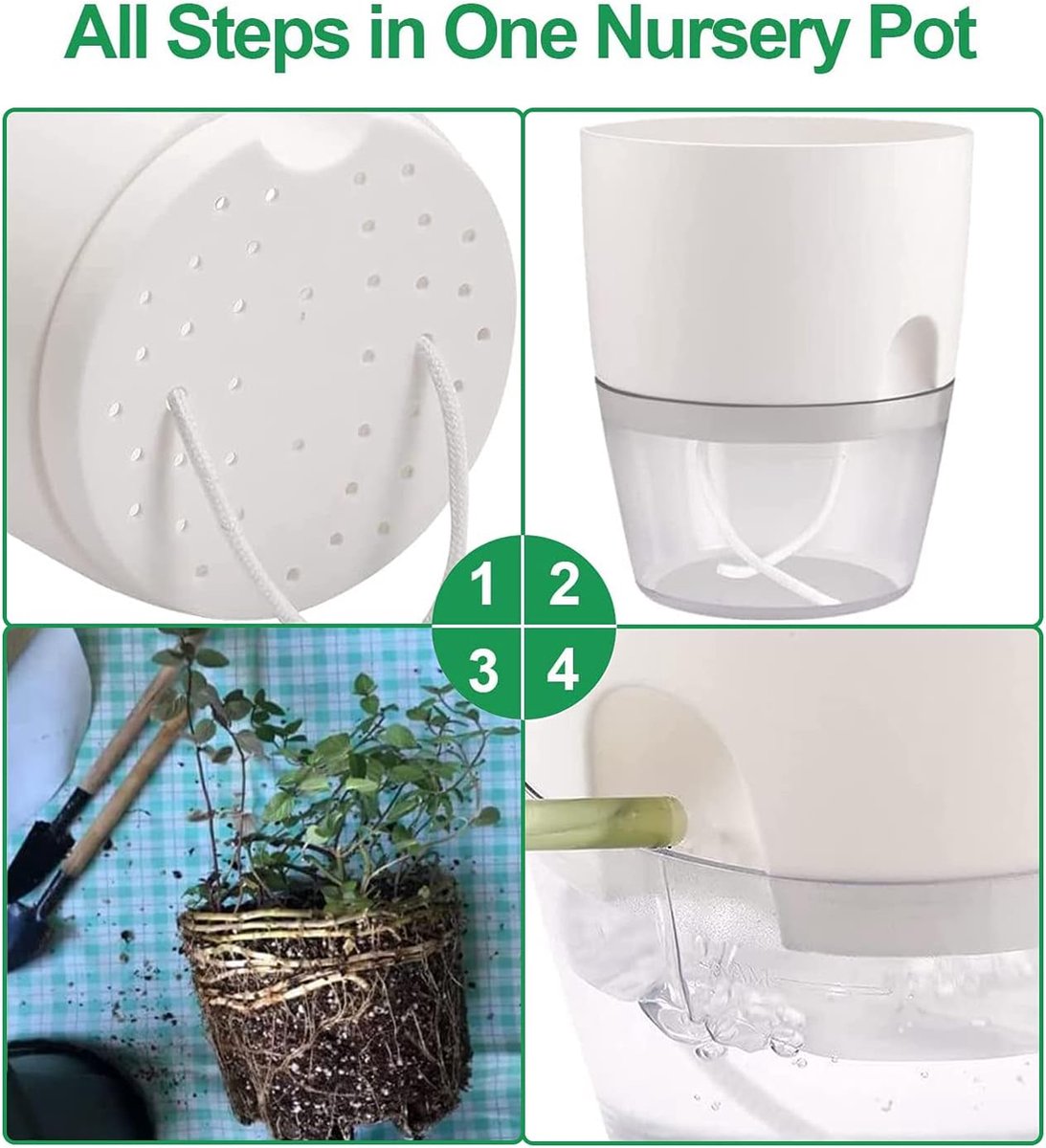 Relota 3 bloempotten met automatische irrigatie, grijs, 15,3 cm breed, bloempotten met zelfbewateringssysteem met waterpeilindicator, bloempot voor zelfbewatering voor binnen en kantoor Relota 3 bloempotten met automatische irrigatie, grijs, 15,3 cm breed, bloempotten met zelfbewateringssysteem met waterpeilindicator, bloempot voor zelfbewatering voor binnen en kantoor