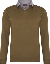 Cappuccino Italia - Heren Sweaters Mock Pullover - Bruin - Maat XL