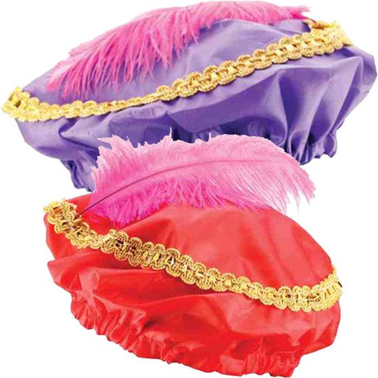 Pieten Kindermuts| Pieten mutsje| Sinterklaas en Pieten| Pietenmuts met veer| Pietenmuts| one size| paars