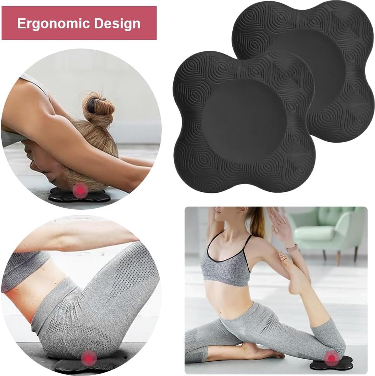 VMUTGA Lot de 2 genouillères de yoga, 20 x 20 cm, antidérapantes, résistantes à l'usure, pour protéger les genoux, les coudes, les poignets, le yoga, accessoires pour exercices d'étirement, aérobic VMUTGA Lot de 2 genouillères de yoga, 20 x 20 cm, antidérapantes, résistantes à l'usure, pour protéger les genoux, les coudes, les poignets, le yoga, accessoires pour exercices d'étirement, aérobic
