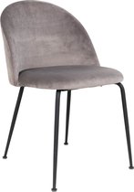 House Nordic Geneve Eetkamerstoel Velvet - Grijs Zwart - Set van 2