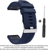 Blauw Siliconen wearable horlogebandje geschikt voor Garmin Fenix 5 (& 5 Plus & Sapphire) / Forerunner 935/945 / Quatix 5 &5 Sapphire / Fenix 6 &6 Plus / Approach S60 & S62 / MARQ devices / D2 Delta – Quickfit Compatibel – 22 mm blue smart