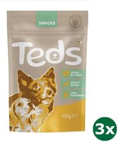 3x100 gr Teds insect based snack semi-moist hondensnack