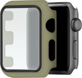 Telefoonglaasje Hoesje met screenprotector - Geschikt voor Apple Watch 4\ Apple Watch 5\ Apple Watch 6\ Apple Watch SE - 40mm - Legergroen