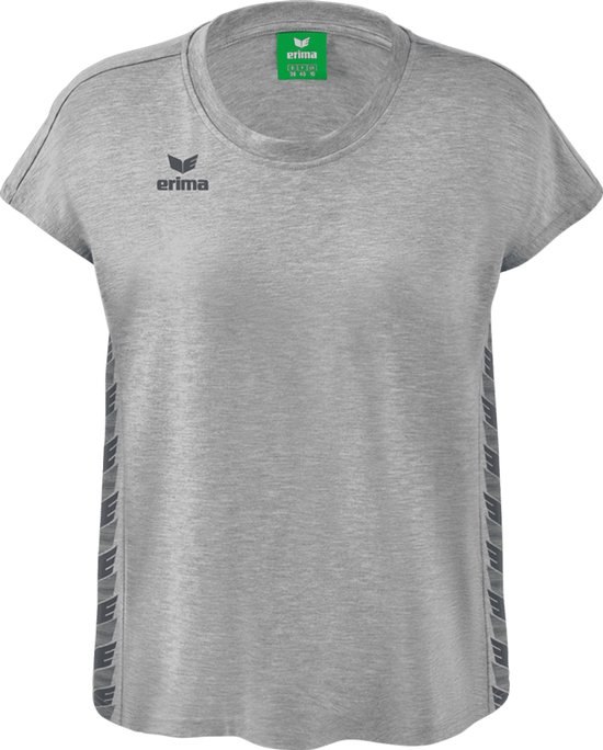 Erima Essential Team T-Shirt Dames - Licht Grey Melange / Slate Grey | Maat: 38