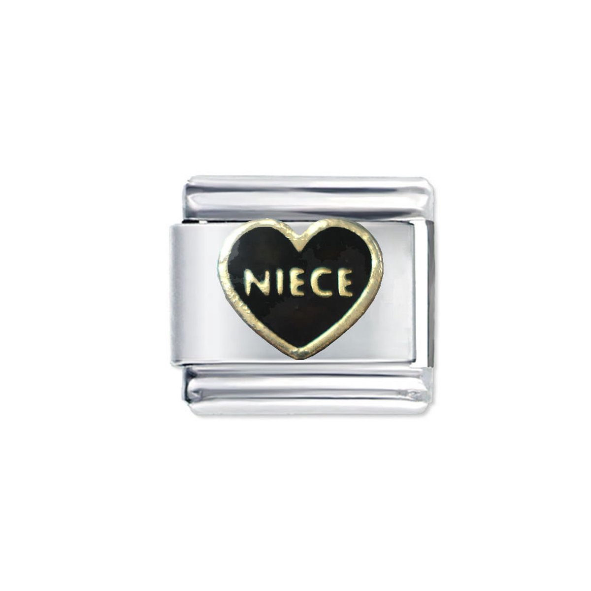 Bedel - Charm -Schakel - Hartje - Nichtje - 9mm - Geschikt voor Italiaanse Bedelarmband