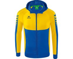 Erima Six Wings Trainingsjack Met Capuchon Heren - New Royal / Geel | Maat: L