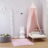 Hemel voor kinderbed, dekens voor kinderen, zijden muggennet, leestent voor buiten voor baby's binnenshuis, decoratie voor slaapkamer en bed (roze)