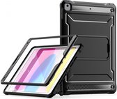 Hoes met Ingebouwde Screen Protector Geschikt voor Apple iPad 10.2 (2019/2020/2021) | Full Protect Cover met Standaard | Beschermhoes Tegen Vallen | Extreme Bescherming | Zwart