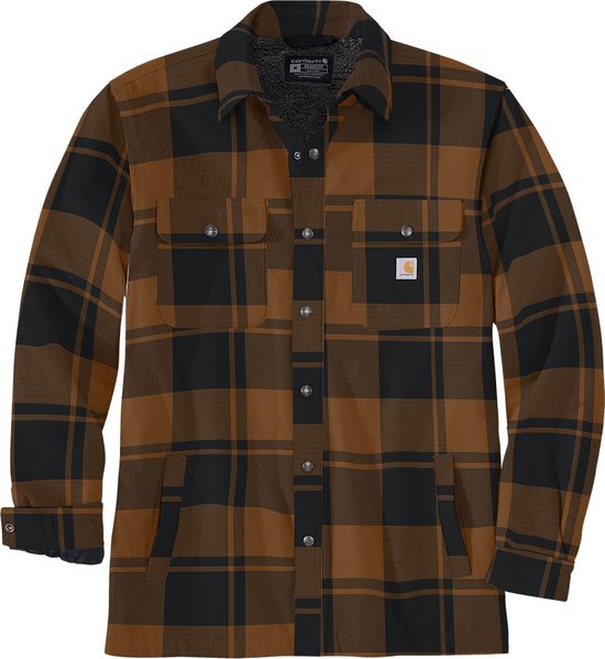 Carhartt Jacke Flannel Sherpa-Lined Shirt Jac Carhartt® Brown-XL