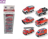 Happy Trendz® Set van 6 Autos Rood Model - Kinderen Gegoten Voertuigen Doos Gelegeerd metaal Mini Model Schuif Auto Mannelijk Gegoten Speelgoed
