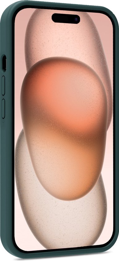 Coque pour iPhone 15 Plus Coque en Siliconen avec 2 films de protection d'écran – Coque pour iPhone 15 Plus Cover Back Case – Vert foncé