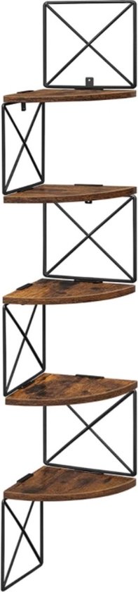 Hoekplank, Wandplank 5 Niveau's Ophangplank, Zwevende plank Zigzagmotief Kubusplank Boekenkast CD-plank) (Zwart
