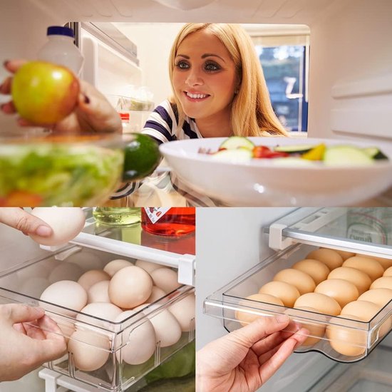 deegbbyi Opbergdoos voor eieren, 2 stuks, 10 vakken, houderbox, eierhouder, eiercontainer, eieropbergbox voor koelkast, voor dagelijks gebruik