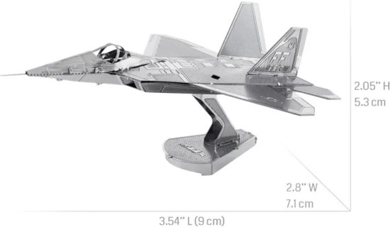 3D Metalen Puzzel Miniatuur Straaljager - Mini Bouwpakket - Prachtig - Schaalmodel - Vliegtuig