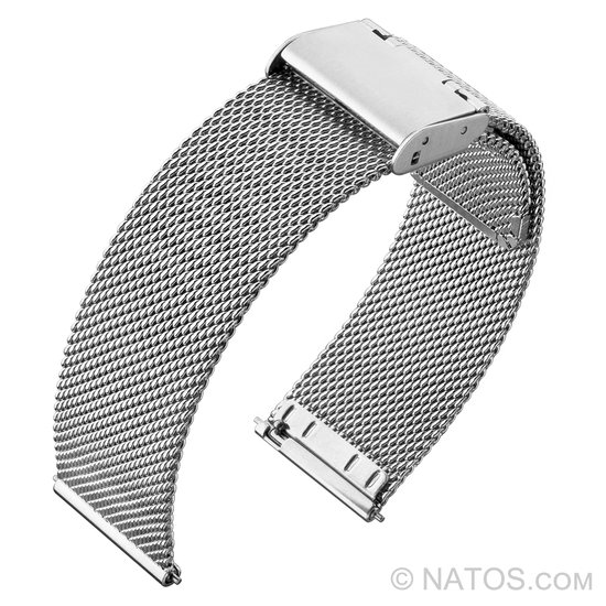 Bracelet de montre en maille milanaise finement tissée en acier inoxydable - 12 mm