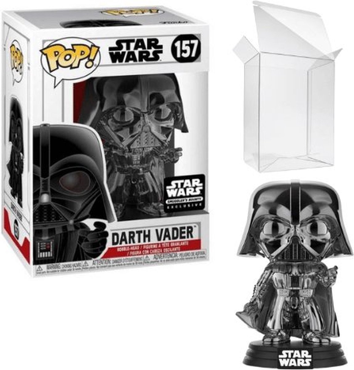 Funko Pop! Star Wars: Darth Vader (Black Chrome) #157 Smugglers Bounty Exclusive Vaulted [7.5/10]