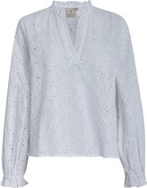 Peppercorn Trinity V-Neck Long Sleeve Blouse White