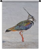 Wandkleed - Wanddoek - Vogel - Dieren - Zand - Kievit - 90x120 cm - Wandtapijt