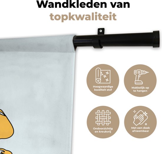 Wandkleed - Wanddoek - Bloemen - Retro - Pastel - 150x200 cm - Wandtapijt
