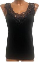 2 Pack Chemise femme NOIRE avec Dentelle - 100% coton - Zwart - Taille L