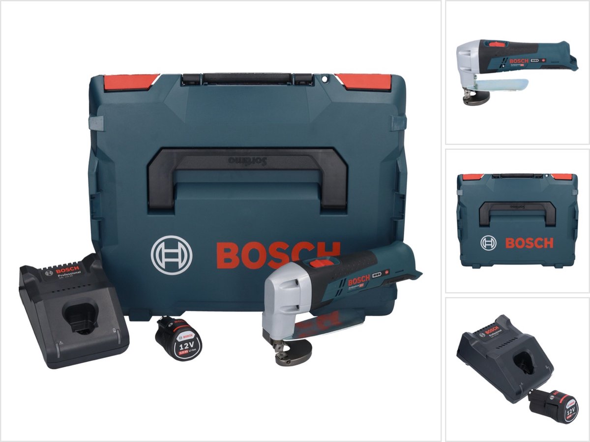 Bosch GSC 12V-13 Professionele accusnijder 12 V + 1x accu 2.0 Ah + lader + L-Boxx
