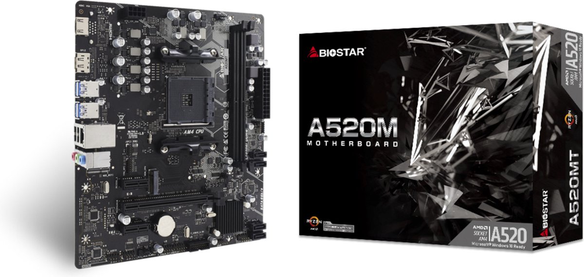 Biostar A520MT moederbord AMD A520 Socket AM4 micro ATX