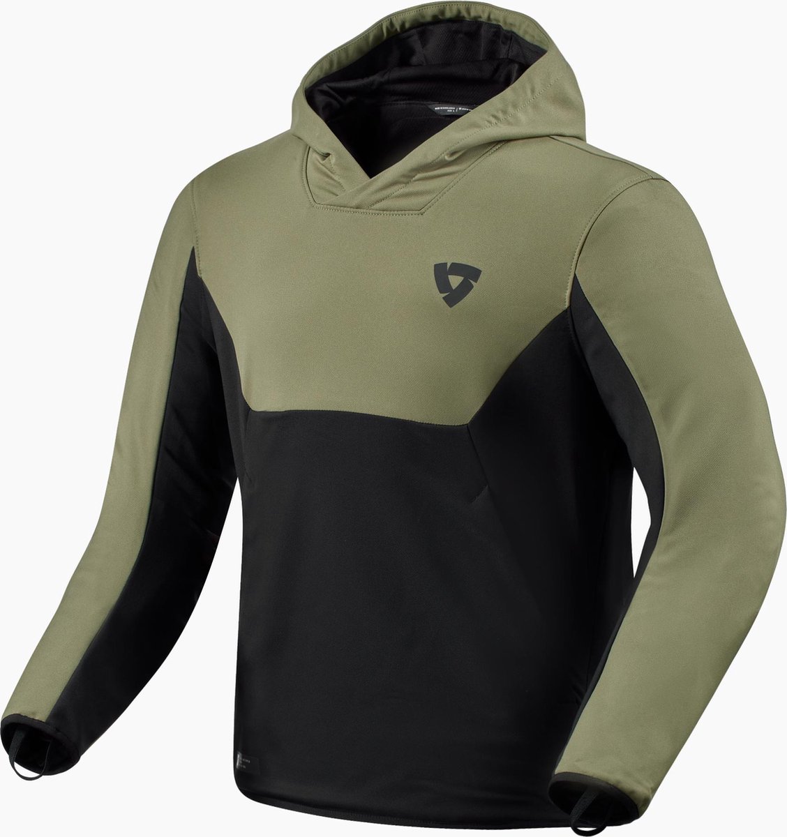 REV’IT! Andon Zwart Groen Motorhoodie - Maat XL - Jas