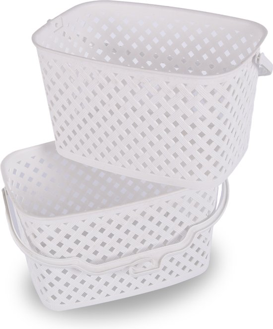 Lot De 6 Boîtes De Rangement - 6 Cm De Haut - Blanc - 12,5 X 10 X 6 Cm