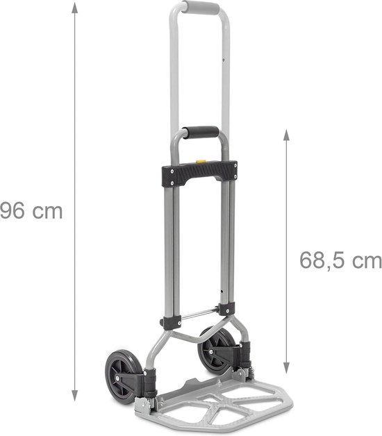 LZQ Diable Pliable 60kg - Chariot Transport 2 Roues - 95x38cm - Acier