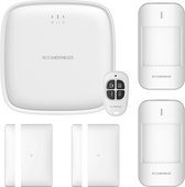 RoomBanker Smart Home Alarmsysteem Set - PICO Kit (WiFi/RJ45-verbinding) - Met 2 bewegingssensoren, 2 magnetische antidiefstaldeursensoren en 1 afstandsbediening - Flexibel om meer smart home-apparaten toe te voegen