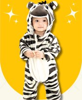 BoefieBoef Zebra Dieren Onesie & Pyjama voor Peuters en Kleuters - Kinder Verkleedkleding - Dieren Kostuum Pak
