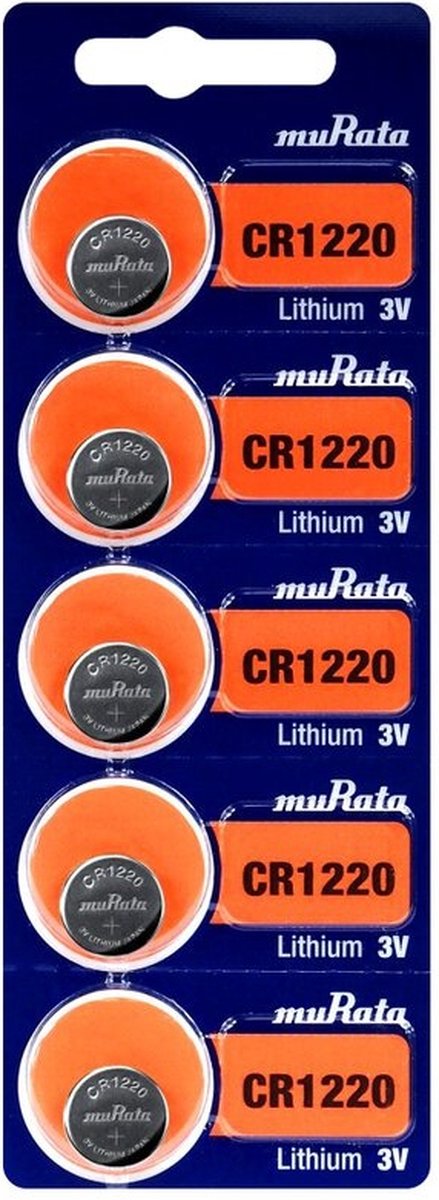 CR1220 Lithium knoopcellen 5 stuks muRata