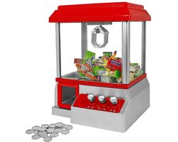 foto van MikaMax Candy Grabber Snoepmachine - Snoepautomaat - Grijpmachine - Speelt Kermis Muziek Af - Inclusief Muntjes - 35,5 x 25,5 x 19,5 cm