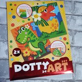 Dotty art 3d set dino, knutselen, DIY, mozaiek
