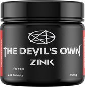 The Devils Own | Zink | 240 tabletten á 15mg per tablet 240 doseringen | Mineraal | Supplement | Voedingssupplement | Gezondheid | Nutriworld