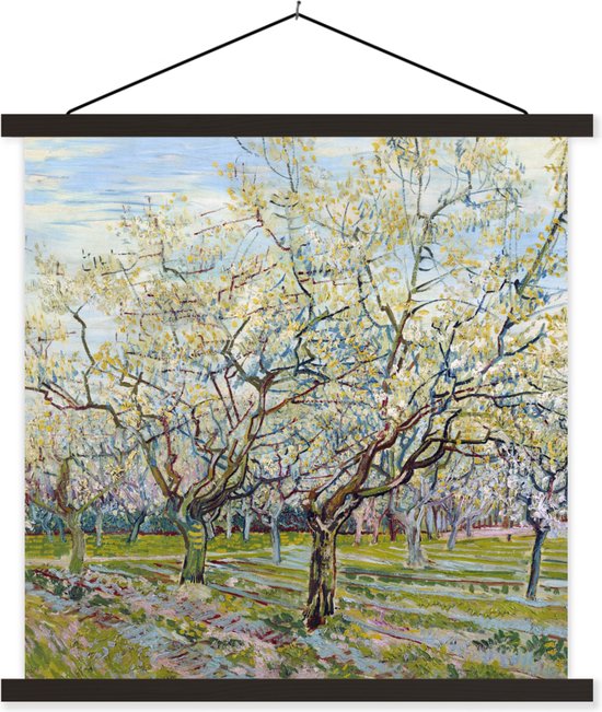 Affiche scolaire - Verger en fleurs - Vincent van Gogh - 90x90 cm - Lattes noires