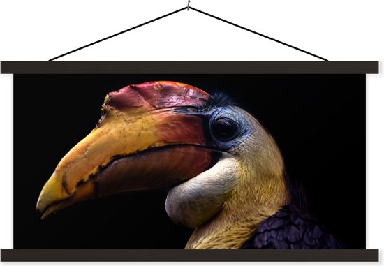 Porte-affiche avec affiche - Affiche scolaire - Vogel - Bec - Zwart - 150x75 cm - Lattes noires