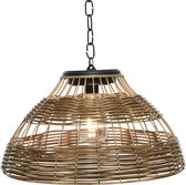 Lumineo hanglamp - SOLAR - naturel - 37 x 37 x 20 cm - Rotan lampenkap - Weerbestendig - Decoratieve hanglampen - LED