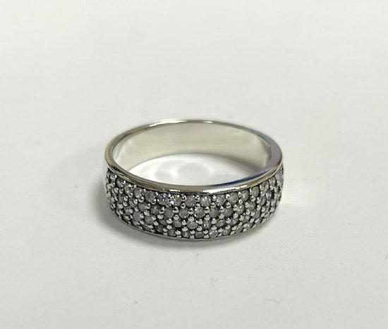 Ring - 925 Sterling zilver - Maat 18.75 - Zilverkleurig - Zirkonia steentjes - Damesdingetjes