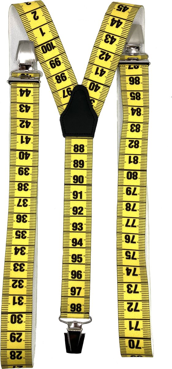 Bretel Gele meetlat met brede extra sterke stevige Clips