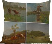 Buitenkussen Weerbestendig - Collage - Nederlands - Dieren - 50x50 cm
