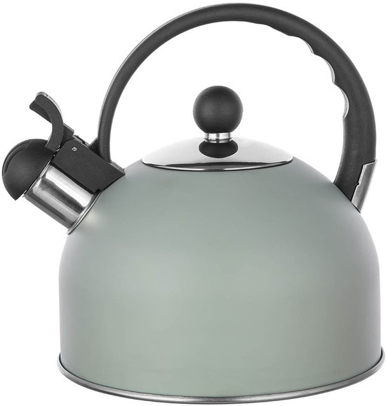 Altom Design Fluitketel RVS 2.5L – Glans Mint Groen – Voor Inductie – Met Fluitje & Koel Handvat – Alle Warmtebronnen