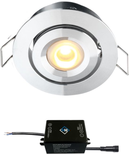 Cree LED inbouwspot Toledo in - 3W / rond / dimbaar / kantelbaar / 230V / IP44 / downlights / plafondspots / spotjes / inbouwspots / badkamer / woonkamer / keuken / spotlight / warmwit