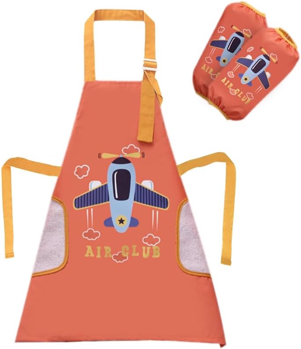 Kinderschorten voor meisjes kinderen schattig keukenschort voor 6-12 jaar schilderschort voor kinderen met tassen kunst en handwerk voor kinderen eenhoorns cadeaus voor meisjes vliegtuig