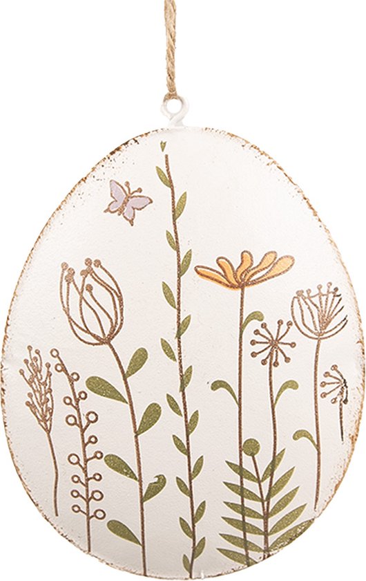 Clayre & Eef Paashanger Ei 8 cm Beige Metaal
