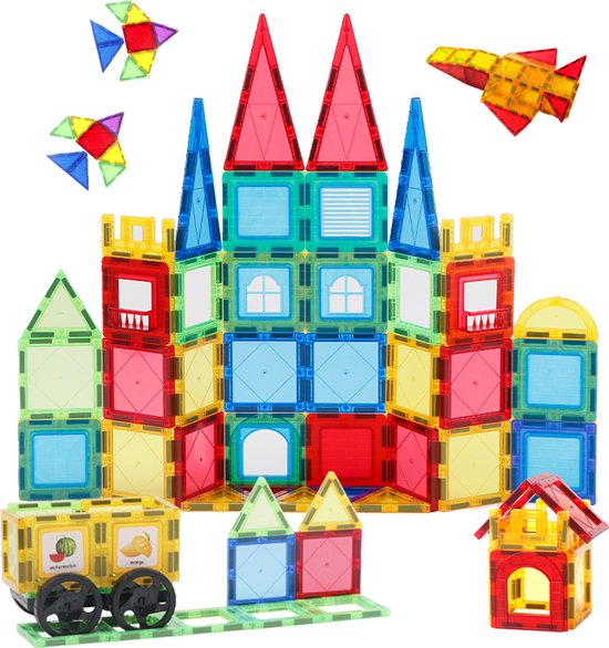 Magnetische Tegels - MAGPLAYER 103 stuks - Magnetisch - Bouwstenen- Educatief Speelgoed voor Intelligentie en Creativiteit