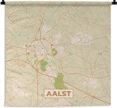 Wandkleed - Wanddoek - Aalst - Stadskaart - Kaart - Plattegrond - Vintage - 90x90 cm - Wandtapijt
