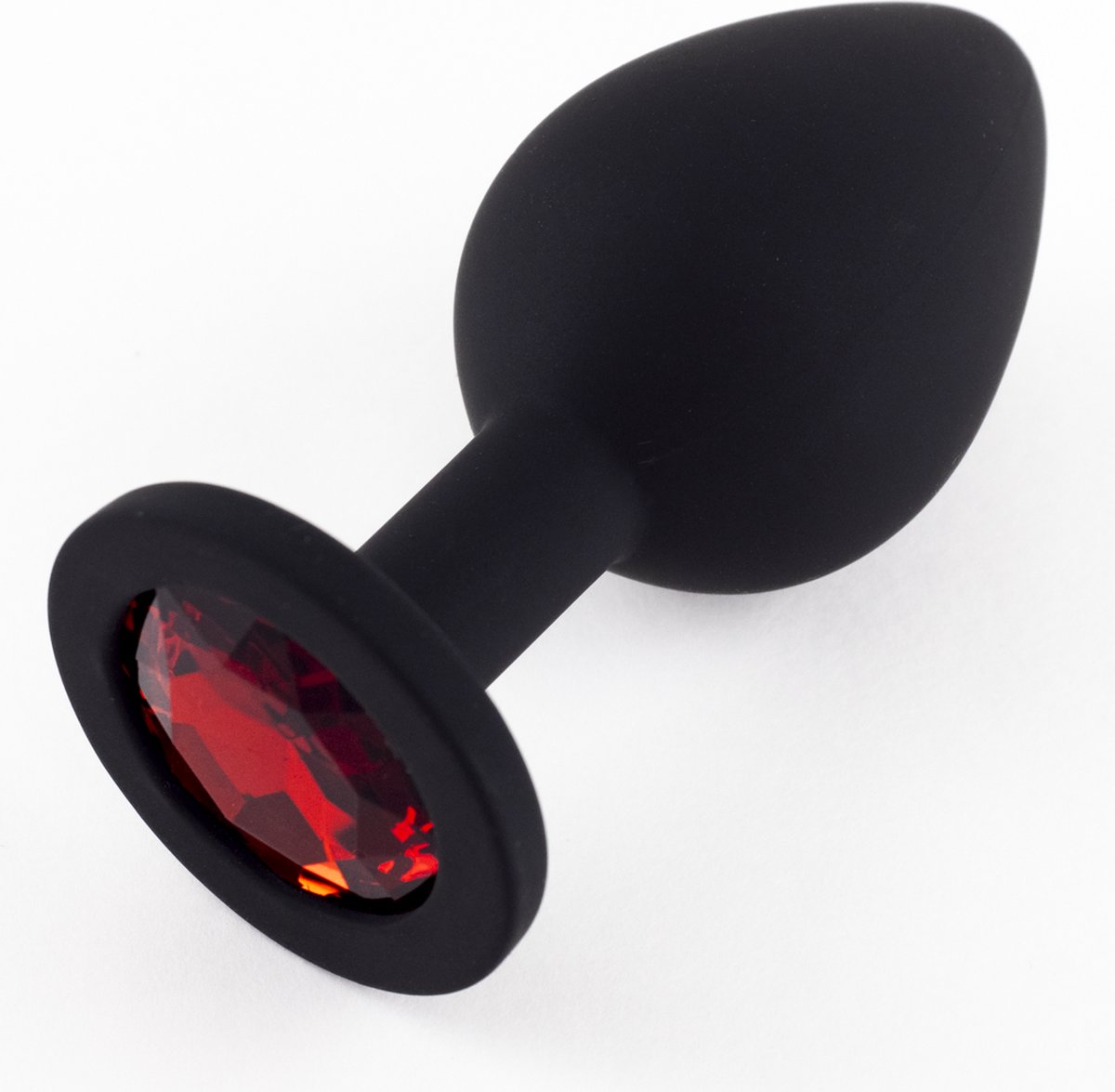 Goedkoopste Buttplug Silicone Small met Rood Diamant - Sex Toys voor Koppels - Mannen - Vrouwen - Anaal plug Zwart